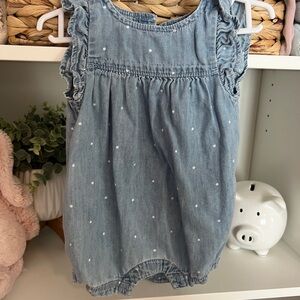 Blue Polka Dot Baby Romper
